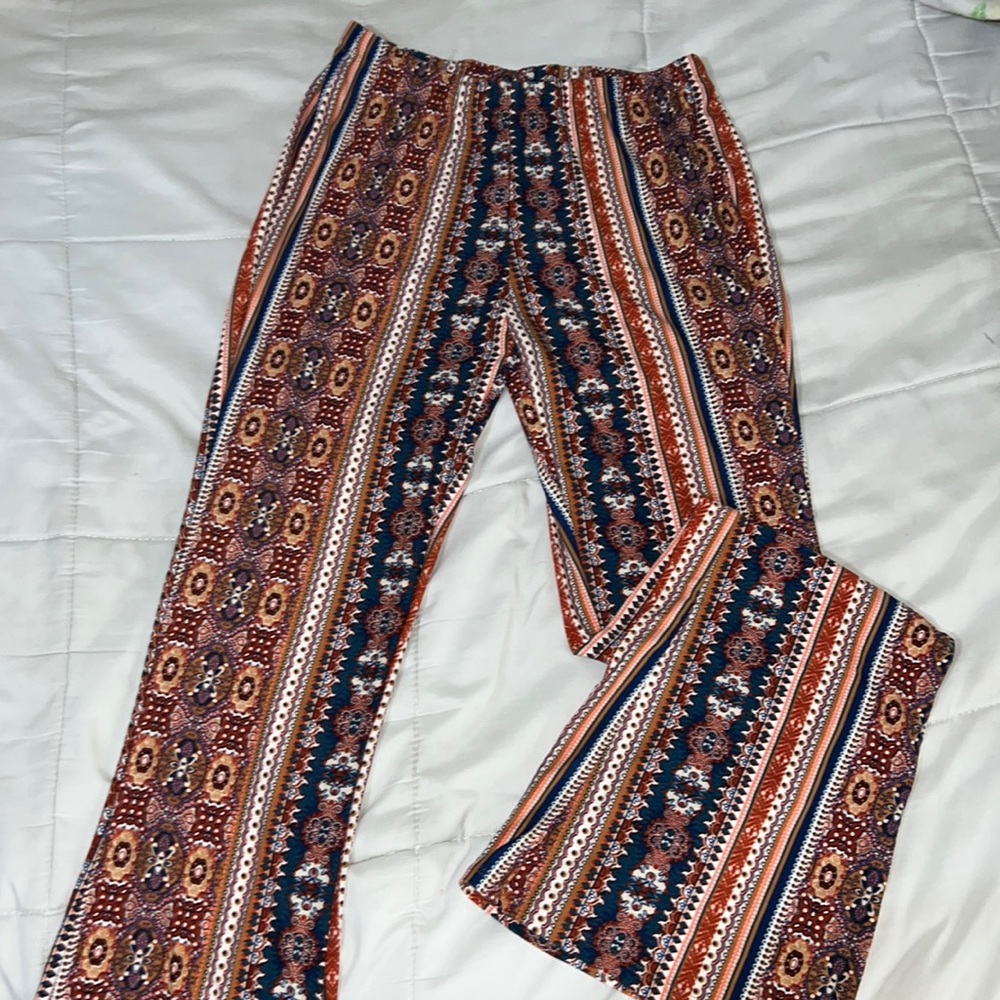 Bell Bottom Patterned Pants